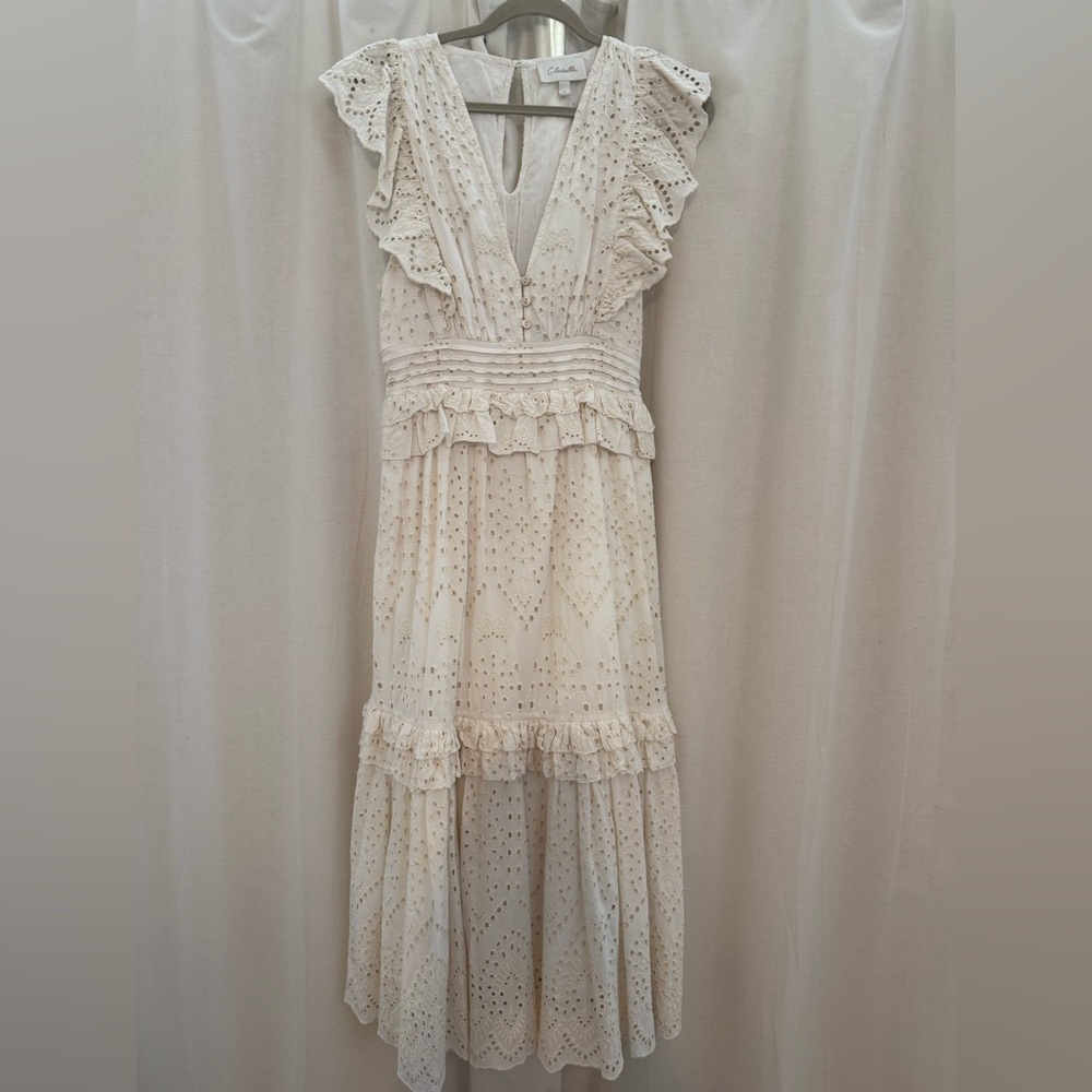 Cleobella Cream Maxi Dress with Lace Details